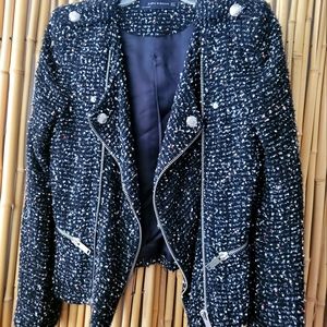 ZARA moto jacket with sparkles size M.